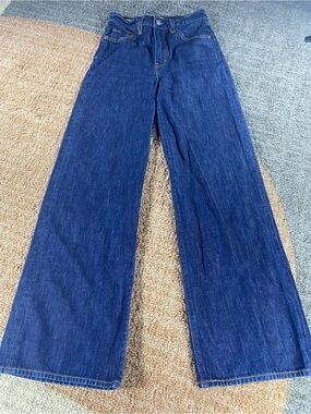Levi's Ribcage Wide Leg Dark Blue Women’s Jeans W26 Trendy Flare